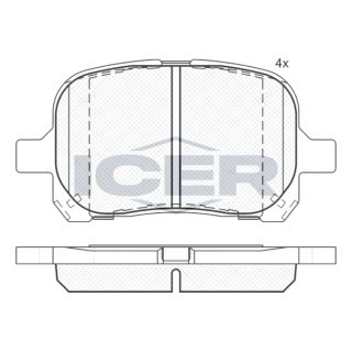 Stabdžių trinkelių rinkinys, diskinis stabdys ICER 181632