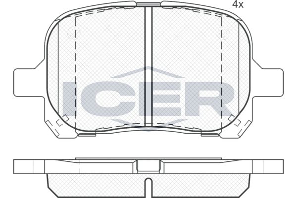 Stabdžių trinkelių rinkinys, diskinis stabdys ICER 181632