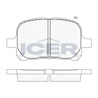 Stabdžių trinkelių rinkinys, diskinis stabdys ICER 181632-399