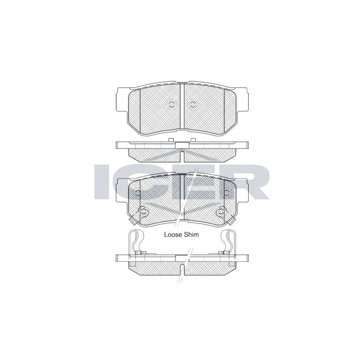 Stabdžių trinkelių rinkinys, diskinis stabdys ICER 181645