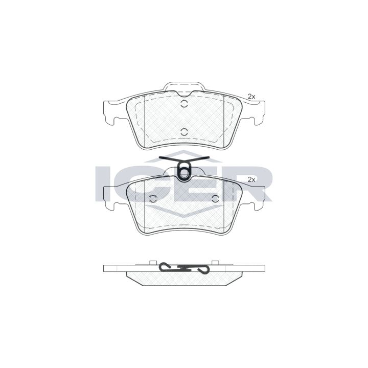 Stabdžių trinkelių rinkinys, diskinis stabdys ICER 181651