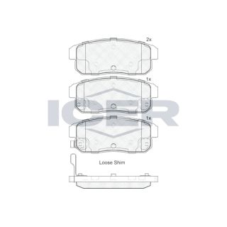 Stabdžių trinkelių rinkinys, diskinis stabdys ICER 181668