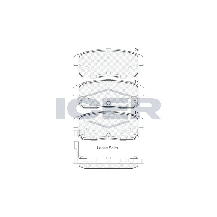 Stabdžių trinkelių rinkinys, diskinis stabdys ICER 181668