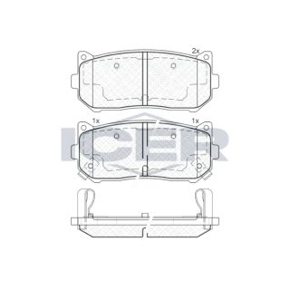 Stabdžių trinkelių rinkinys, diskinis stabdys ICER 181669