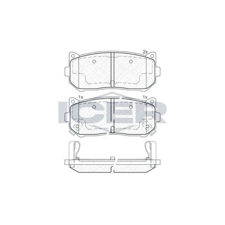 Stabdžių trinkelių rinkinys, diskinis stabdys ICER 181669