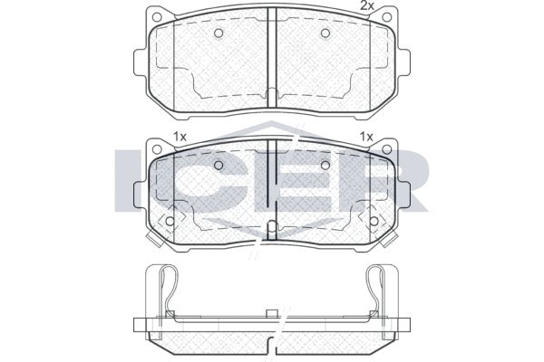 Stabdžių trinkelių rinkinys, diskinis stabdys ICER 181669