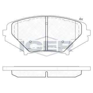 Stabdžių trinkelių rinkinys, diskinis stabdys ICER 181670