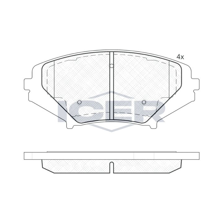 Stabdžių trinkelių rinkinys, diskinis stabdys ICER 181670