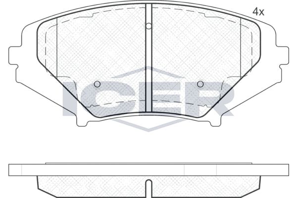 Stabdžių trinkelių rinkinys, diskinis stabdys ICER 181670