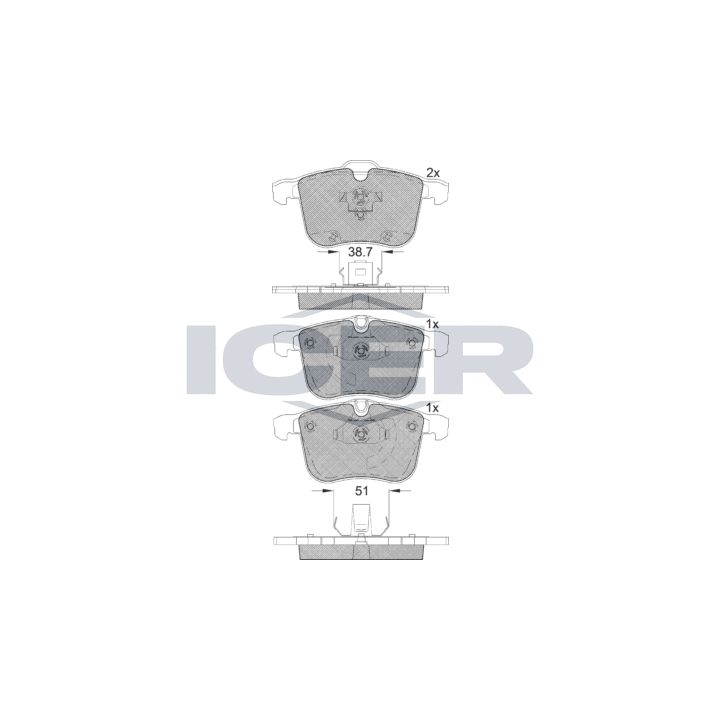 Stabdžių trinkelių rinkinys, diskinis stabdys ICER 181681