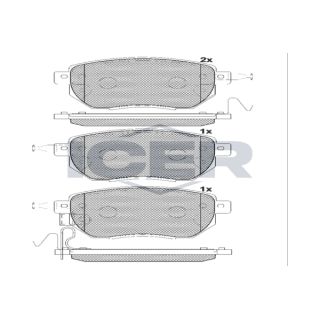 Stabdžių trinkelių rinkinys, diskinis stabdys ICER 181696