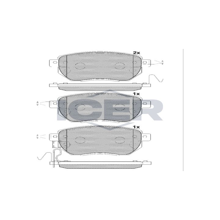 Stabdžių trinkelių rinkinys, diskinis stabdys ICER 181696