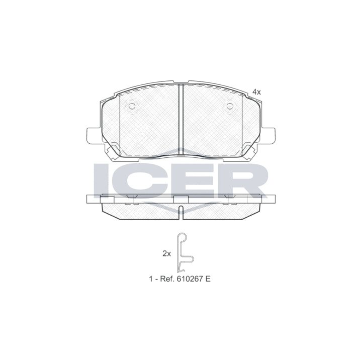 Stabdžių trinkelių rinkinys, diskinis stabdys ICER 181705