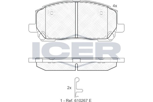 Stabdžių trinkelių rinkinys, diskinis stabdys ICER 181705