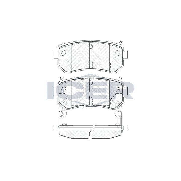 Stabdžių trinkelių rinkinys, diskinis stabdys ICER 181712