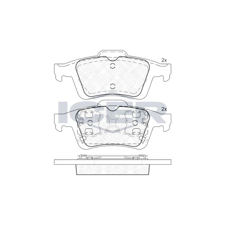 Stabdžių trinkelių rinkinys, diskinis stabdys ICER 181743