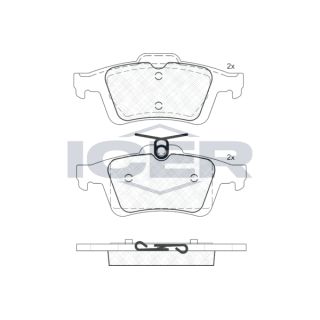 Stabdžių trinkelių rinkinys, diskinis stabdys ICER 181744