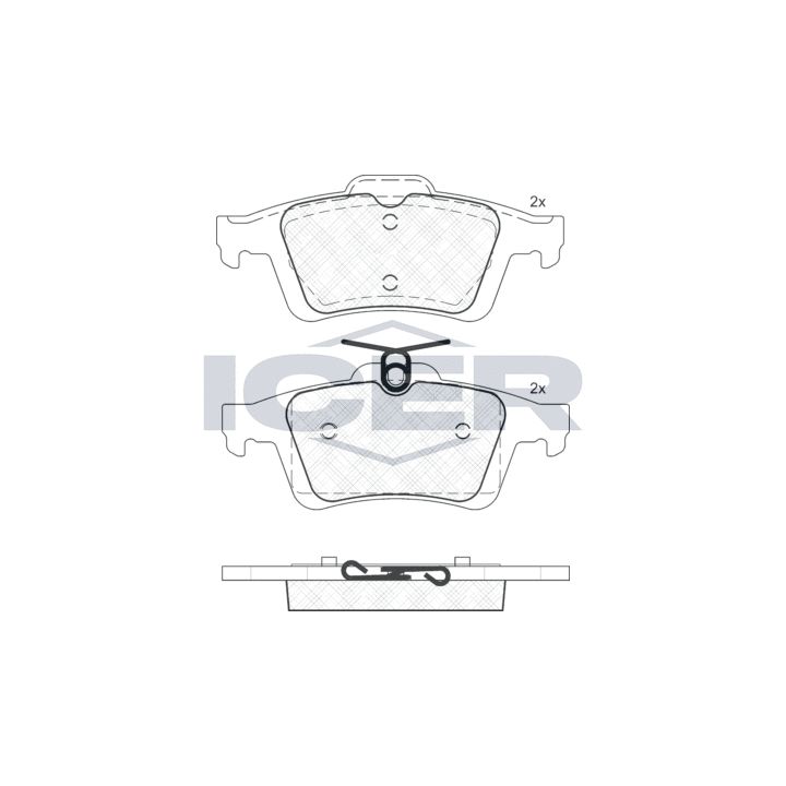 Stabdžių trinkelių rinkinys, diskinis stabdys ICER 181744