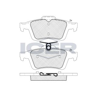 Stabdžių trinkelių rinkinys, diskinis stabdys ICER 181744-396