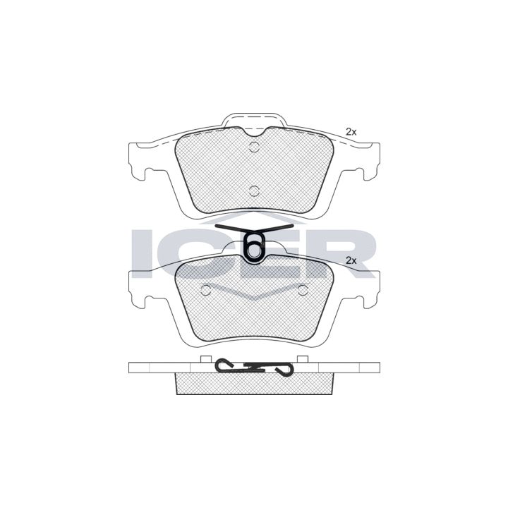 Stabdžių trinkelių rinkinys, diskinis stabdys ICER 181744-396