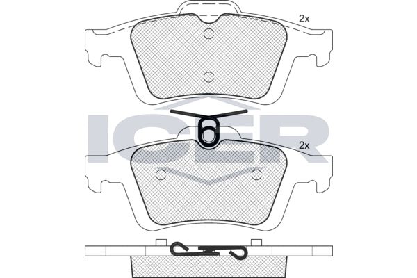 Stabdžių trinkelių rinkinys, diskinis stabdys ICER 181744-396