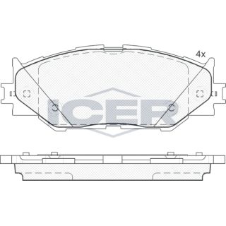 Stabdžių trinkelių rinkinys, diskinis stabdys ICER 181750
