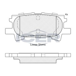 Stabdžių trinkelių rinkinys, diskinis stabdys ICER 181751
