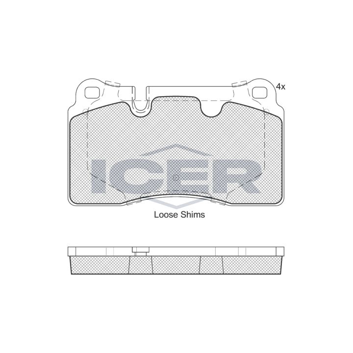 Stabdžių trinkelių rinkinys, diskinis stabdys ICER 181789