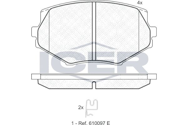 Stabdžių trinkelių rinkinys, diskinis stabdys ICER 181818