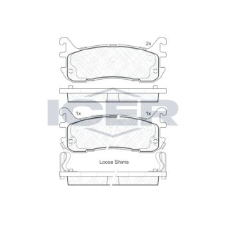 Stabdžių trinkelių rinkinys, diskinis stabdys ICER 181819