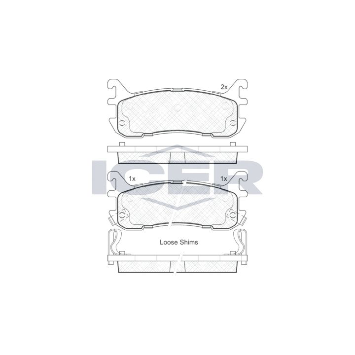 Stabdžių trinkelių rinkinys, diskinis stabdys ICER 181819
