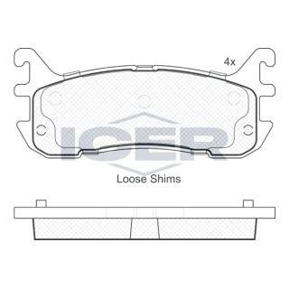 Stabdžių trinkelių rinkinys, diskinis stabdys ICER 181819-204
