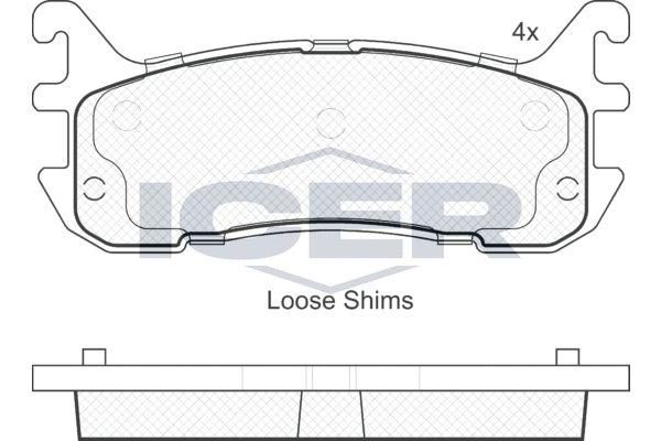 Stabdžių trinkelių rinkinys, diskinis stabdys ICER 181819-204
