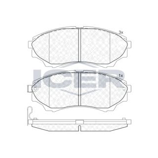 Stabdžių trinkelių rinkinys, diskinis stabdys ICER 181822