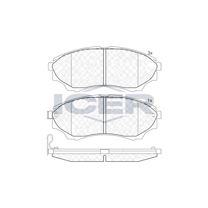 Stabdžių trinkelių rinkinys, diskinis stabdys ICER 181822