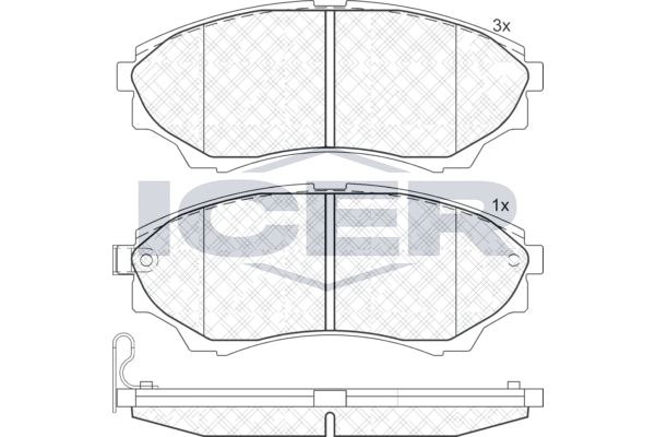 Stabdžių trinkelių rinkinys, diskinis stabdys ICER 181822