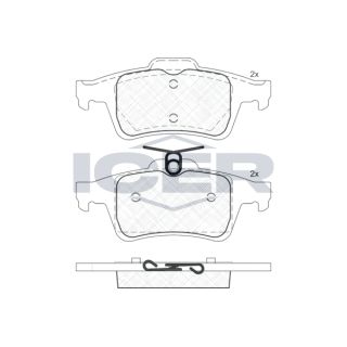 Stabdžių trinkelių rinkinys, diskinis stabdys ICER 181825