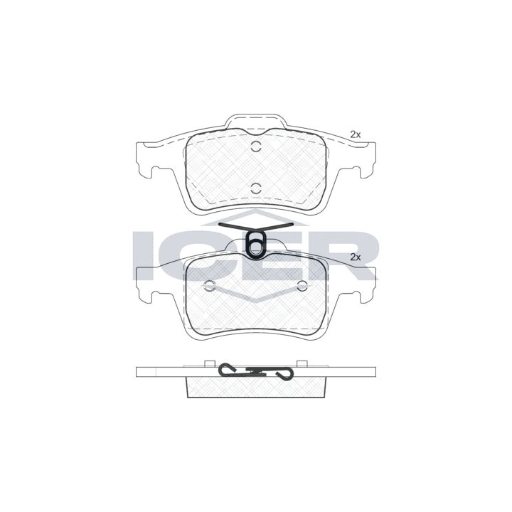 Stabdžių trinkelių rinkinys, diskinis stabdys ICER 181825