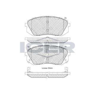 Stabdžių trinkelių rinkinys, diskinis stabdys ICER 181826