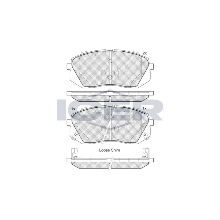 Stabdžių trinkelių rinkinys, diskinis stabdys ICER 181826