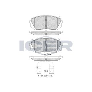Stabdžių trinkelių rinkinys, diskinis stabdys ICER 181826-202