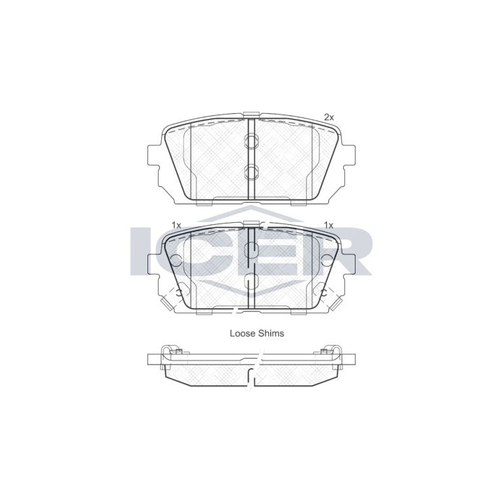 Stabdžių trinkelių rinkinys, diskinis stabdys ICER 181827
