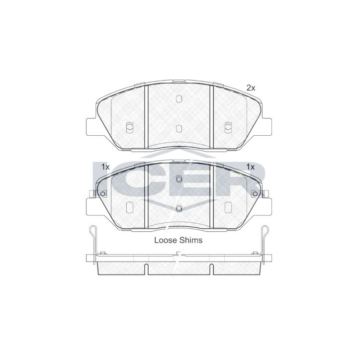 Stabdžių trinkelių rinkinys, diskinis stabdys ICER 181828