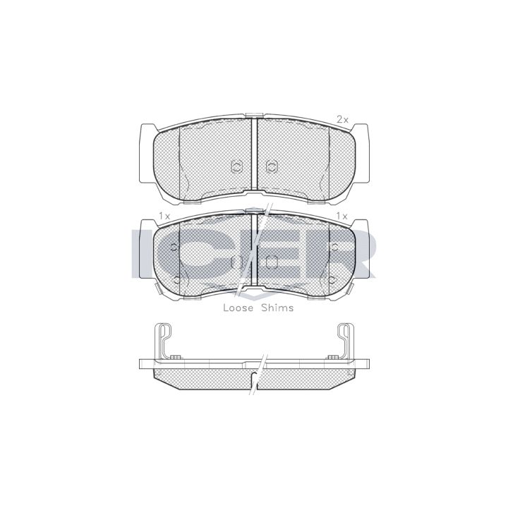 Stabdžių trinkelių rinkinys, diskinis stabdys ICER 181829