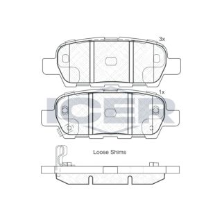 Stabdžių trinkelių rinkinys, diskinis stabdys ICER 181838