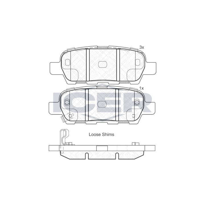 Stabdžių trinkelių rinkinys, diskinis stabdys ICER 181838