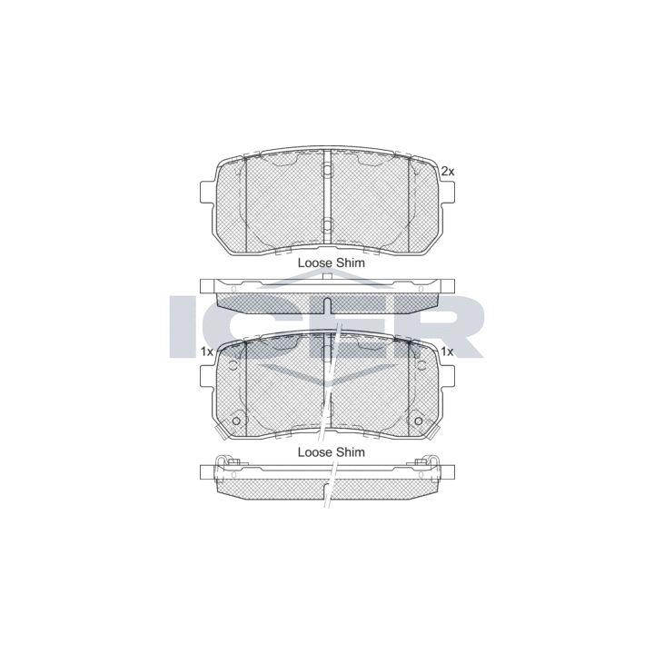 Stabdžių trinkelių rinkinys, diskinis stabdys ICER 181839-233