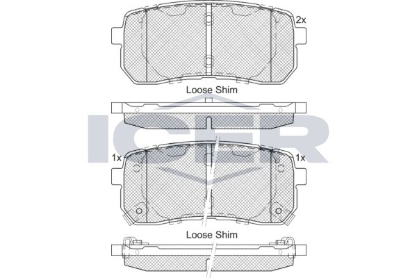 Stabdžių trinkelių rinkinys, diskinis stabdys ICER 181839-233