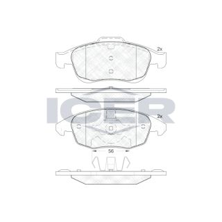 Stabdžių trinkelių rinkinys, diskinis stabdys ICER 181852
