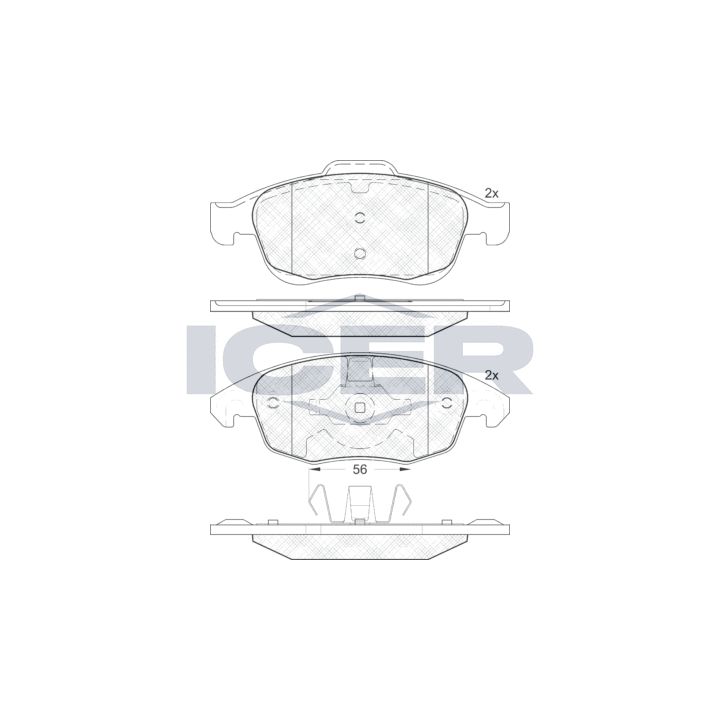 Stabdžių trinkelių rinkinys, diskinis stabdys ICER 181852